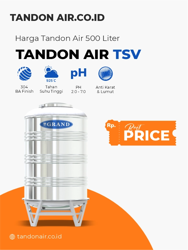 Harga Tandon Air 500 Liter Tandon Air Stainless Steel Vertikal Grand