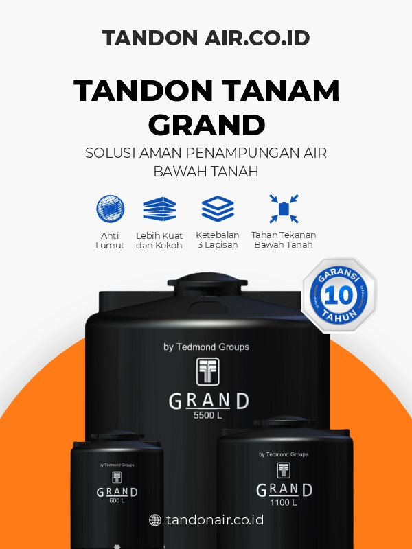Tandon Air Bawah Tanah Anti Lumut Merk Grand