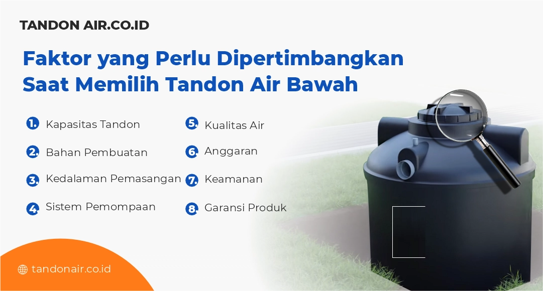 Faktor yang Perlu Dipertimbangkan Saat Memilih Tandon Air Bawah