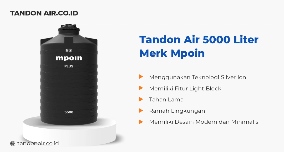 Tandon Air 5000 Liter Merk Mpoin