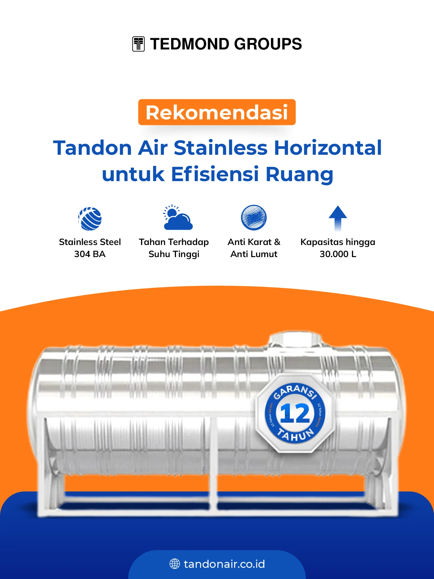 Rekomendasi Tandon Stainless Horizontal untuk Efisiensi Ruang